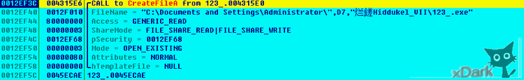 OD破解程序自校驗之bp CreateFileA - xDark - xDark的博客